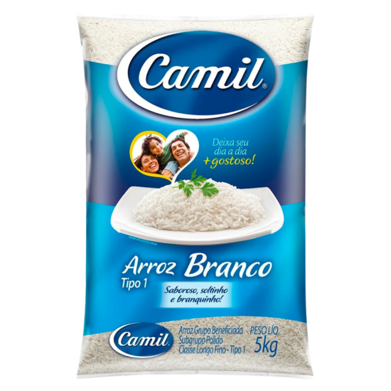 Arroz Camil tipo 1 - Pacote 5 kg